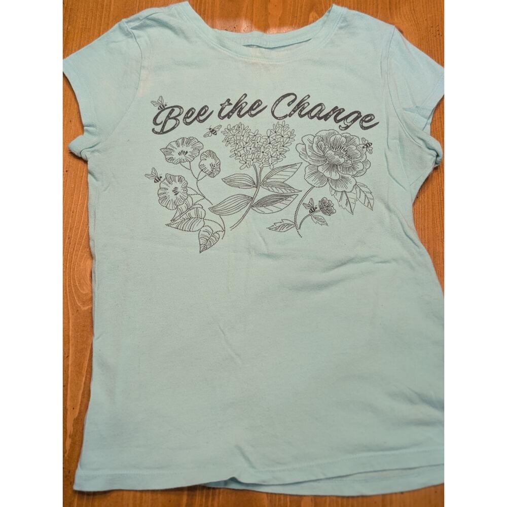 Gap Kids S/S Graphic Tee, Girl's XL 12,Aqua Blue, EGU